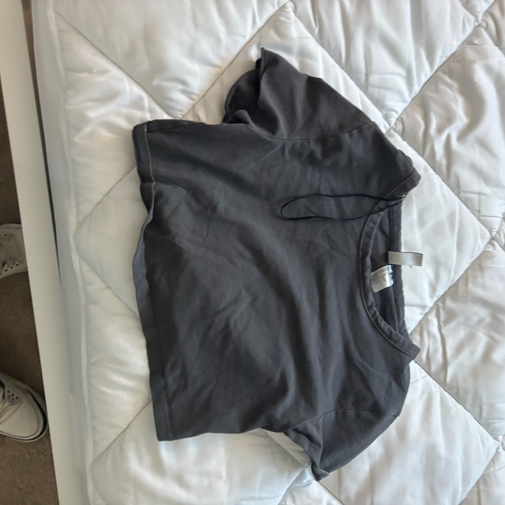 Divided Gray Crop Top